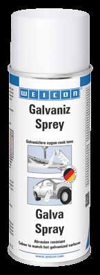 Galvaniz-Sprey Sıcak Daldırma Galvaniz rengiyle aynıdır WEICON Galvaniz-Sprey, tüm metal yüzeyler için kalıcı bir koruyucu tabaka olarak kullanılır.