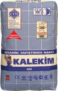 14 Kalekim Yapıştırıcılar 1051 Kalekim Seramik Yapıştırma Harcı Çimento esaslı, kayma özelliği azaltılmış, uzun çalışma süresine sahip seramik yapıştırma harcıdır.