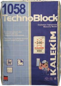 Kalekim Yapıştırıcılar 19 1058 TechnoBlock Gazbeton Yapıştırıcısı Çimento esaslı, pratik gazbeton örgü harcıdır.