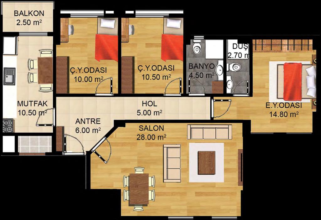 3+1 DAİRELER Brüt 120 m² Esenyurt un Parlayan Güneşi.