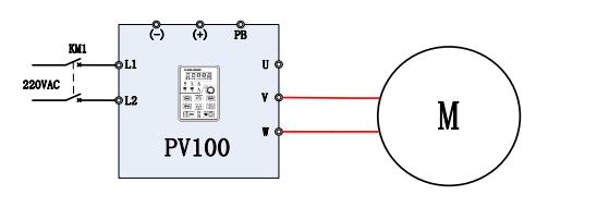 3 VFD ve motor arasındaki kablolama (kondansatör çıkarılabilir olmayan) Motordaki kondansatör çıkarılabilir