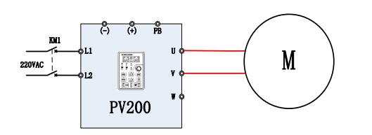 Şekil 2-15 PV100 ve motor arasındaki kablolama 0.