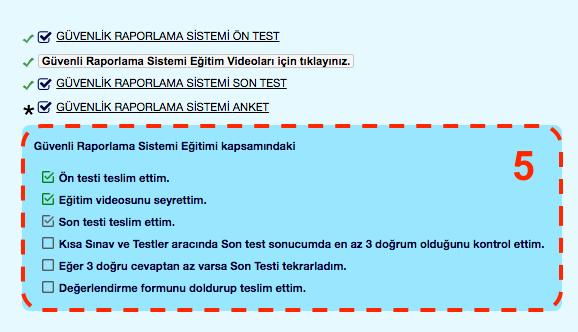 12) SON TESTten yeterli puanı aldıktan sonra 4. Aşama olarak her bir eğitim için ayrı ayrı doldurulması gereken Değerlendirme Anketini tamamlayınız.