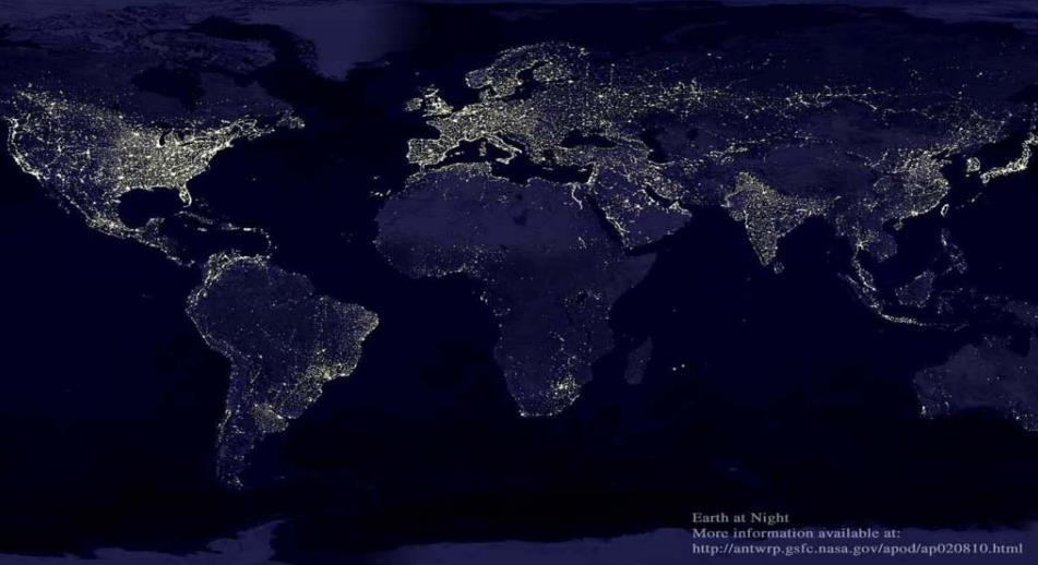 Dünya Enerji Tüketimi Uydudan çekilen bu fotoğrafta dünyanın