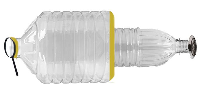 7. Büyüteç Kapı dürbünü 5 lt boş plastik şişe,5 lt boş plastik şişe Alüminyum Folyo Bant Makas Sevgi, yandaki malzemeleri kullanarak aşağıda verilen şekildeki gibi bir model yapar.