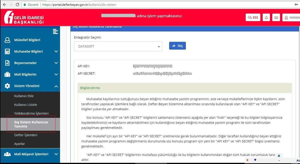 Defter Beyan Sistemi Defter Beyan Sistemi uygulamasının kullanılabilmesi için Datasoft program setinizin güncel versiyona sahip olması ve program setinizin içeriğinde Büro Bilgi Sistemi programının