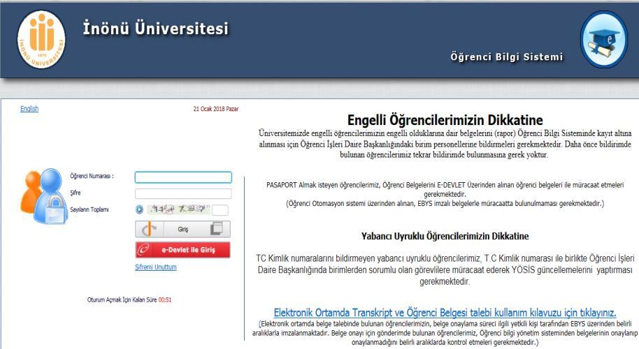 Uzaktan eğitim öğrencisi ders kaydını nasıl yapacak? Üniversitemiz www.inonu.edu.