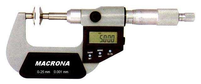 001 ±0.003 DİJİTAL DİSK MİKROMETRESİ - Sertleştirilmiş Yüzeyleri - Hassas döküm ve boyanmış çerçeve - çözünürlüğü 0.