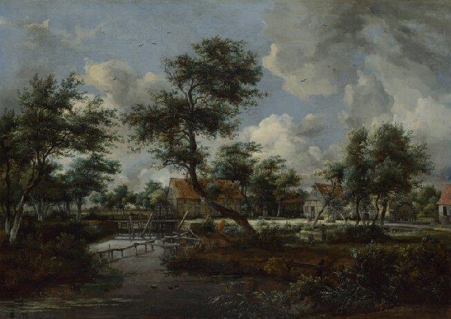563 Meindeert Hobbema The Watermills at Singraven near Denekamp 1665 17. yüzyılda Hollanda yağlıboya manzara resim sanatında uzmanlaşmış çok sayıda ressam bulunuyordu.