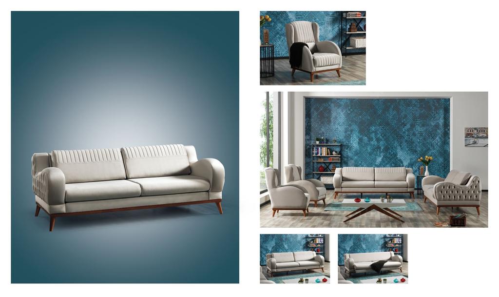 elisa sofa ÜÇLÜ G/W: 225 D/D: 100 Y/H: 85 BERJER G/W: 65 D/D: 99 Y/H: 95