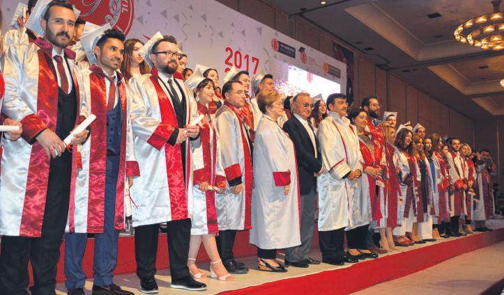 Fakültesi Dekanı Prof. Dr. Yaşar Hacısalihoğlu mezunlara diplomalarını verdi.