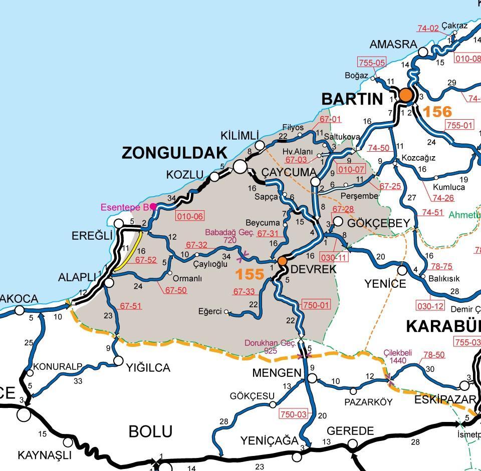 EK 4 ZONGULDAK SOSYO-EKONOMİK DURUM FİZİKSEL VE İDARİ YAPI Zonguldak konum olarak Karadeniz Bölgesi nin batısında bulunan bölgenin en gelişmiş illerinin başında gelmektedir.