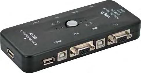 USB KVM Switch 104 KX707 4 Port USB KVM Switch - Manuel professional USB solutions USB 2.0 port 4 KVM Switch taşınabilir ve küçük boyutlar MS Intelli mouse, Logitech Net Mouse vs.