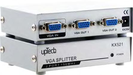 49 VGA Splitter KX521 2 Port VGA Splitter professional video solutions 2 Port 150MHz 1600x1280 çözünürlük 65-85mt mesafe görüntü aktarımı Video Splitter cihazları sadece görüntü çoklamakla kalmaz