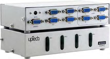 VGA Switch 54 KX533 4 PC / 4 Monitör VGA Switch professional video solutions 350MHz Cascade yapabilme 1920x1440 çözünürlük 65-85mt mesafe görüntü aktarımı 4 Port VGA Switch, 4pc yi tek veya 4 monitör