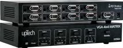 57 VGA Switch KX564 4x4 VGA Switch professional video solutions 500MHz RS232 port ile cihaz kanallarını kontrol edebilme 1920x1080 çözünürlük 65-85mt mesafe görüntü aktarımı VGA Switch Splitter