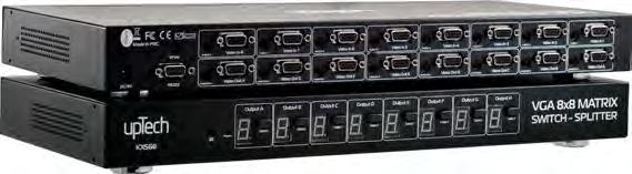 VGA Switch 58 KX568 8x8 VGA Switch professional video solutions 500MHz RS232 port ile cihaz kanallarını kontrol edebilme 1920x1080 çözünürlük 65-85mt mesafe görüntü aktarımı VGA Switch Splitter