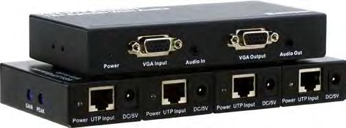 61 VGA Extender KX1104 VGA Extender 4 Port - 300mt professional video solutions VGA, video ve stereo audio sinyallerini Max. 300m mesafeye kadar tek UTP cat5e/6 kablo üzerinden yapar.