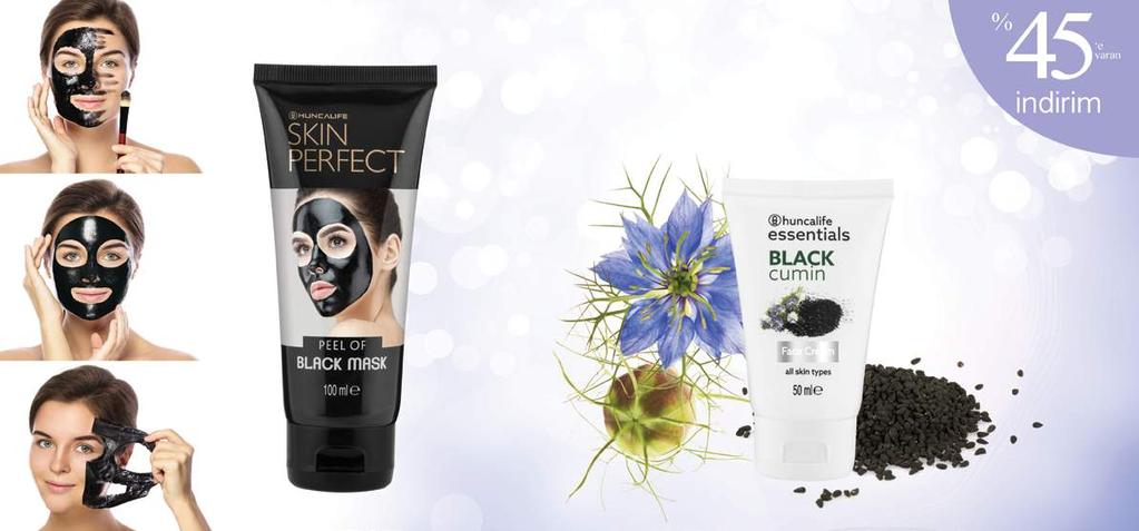 HuncaLife Skin Perfect Siyah Maske 00 ml. -7440 Çörek otu mucizesi ile hem cildini arındır hem besle!
