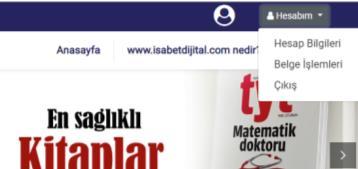 Anasayfa üst menüdeki Şifremi unuttum butonuna tıklanır. Gelen sayfadaki forma sistemde kayıtlı olan mail adresi yazılır ve kaydet butonuna tıklanır.