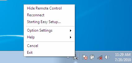 Virtual Remote Tool'dan çıkış Giriş 1 Görev Çubuğundaki Virtual Remote Tool simgesi üzerine tıklayın.