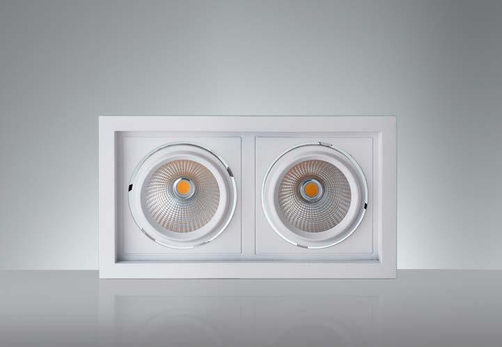 Lava Duo 30x2 Watt Kare Dual Downlight Elektrostatik Toz Boyalı Alüminyum Enjeksiyon LED Multiçip PF (Power Factor) > 90 40 60 > 80 Gücü 58,4 Watt 220~240 Volt AC Difüzör Şeffaf Difüzör LED Ömrü 60.