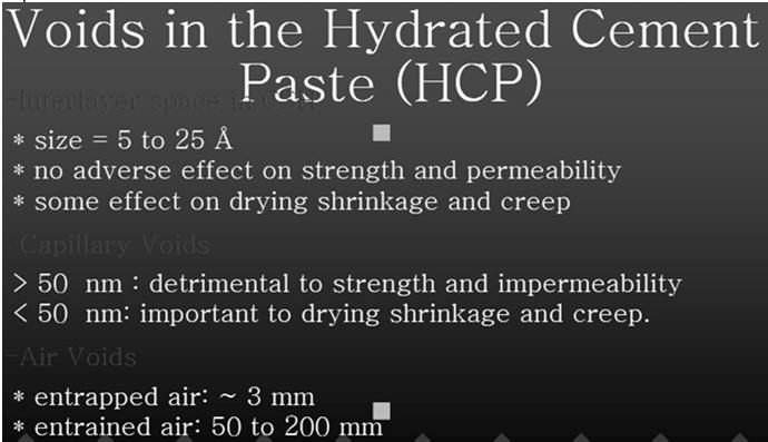 Katılaşmış Beton İçerisindeki Boşluklar Katı beton içerisinde çeşitli boyutta ve karakteristikte boşluklar oluşmaktadır.
