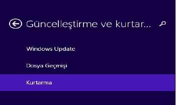 1 Yeniden Başlat 4.Adım Bilgisayar yeniden başlatıldığında açılan ekranda ( Şekil 17 ).