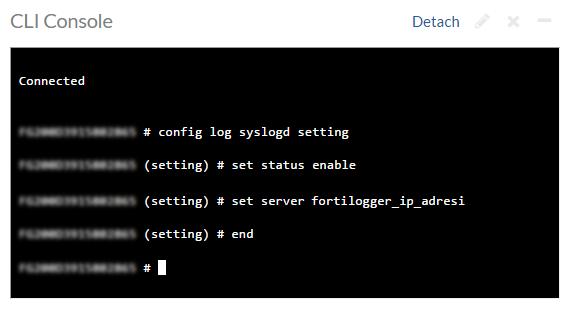 Lütfen FortiGate cihaz tarih ve saatinin doğru olduğundan emin olunuz. FortiGate Syslog yönlendirme işlemi (1.