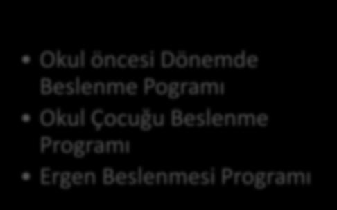 GELİŞİM DÖNEMLERİNE GÖRE BESLENMEYİ DÜZENLEMEK-II İÇİNDEKİLER Okul öncesi Dönemde Beslenme Pogramı Okul