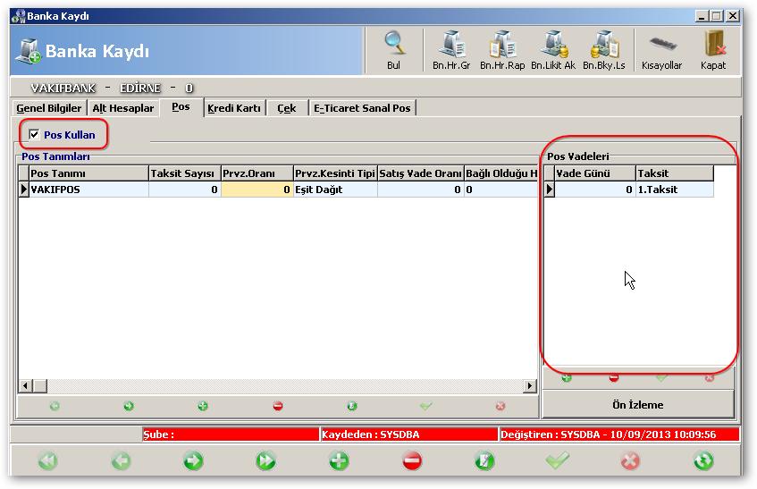 4. AKINSOFT WOLVOX ERP 'de Banka Tanımlanması : WOLVOX ERP üzerinde banka tanımlarının ve kullanılan pos
