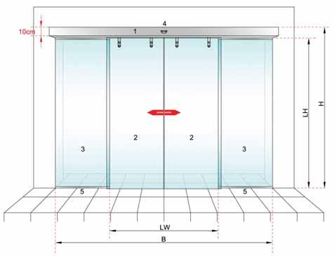 dormakaba ST Manet kayar kapı mekanizmasındaki camlar şeffaf, yarı şeffaf veya renklendirilmiş biçimde uygulanarak mimari planlarınız için estetik çözümler sunar.