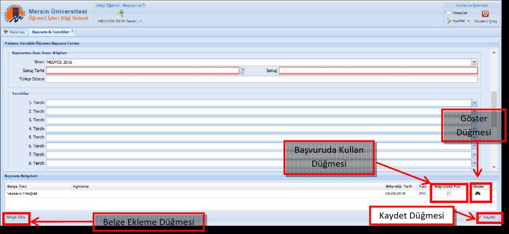 Hatalı veya yanıltıcı beyanda bulunanlar bir programa kayıt yaptırmış dahi olsalar kayıtları iptal edilecektir. 2. Sınav: Başvuruda bulunduğunuz sınav türünü seçiniz. 3.