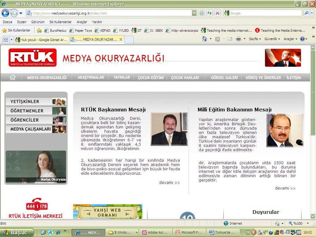 Medya Okuryazarlığı Web Sayfası www.medyaokuryazarligi.org.