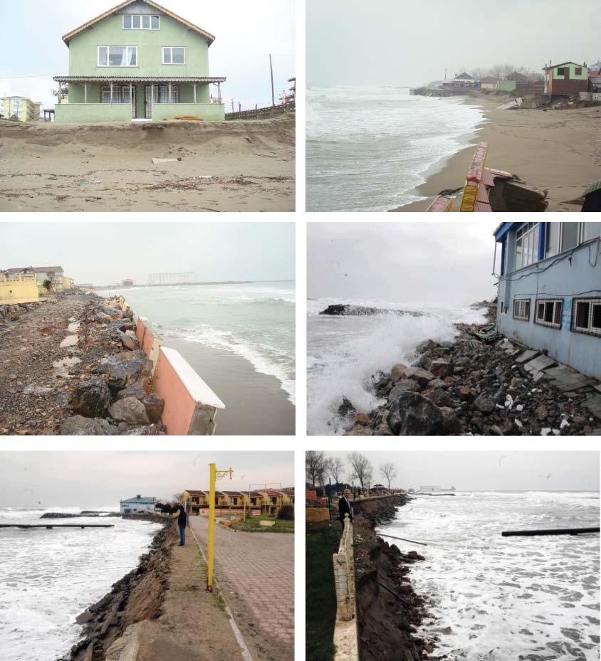 7. Kıyı Mühendisliği Sempozyumu - 69 - Şekil 2. Karasu kıyısı Mart 2008 Bazı hidrolik faktörlerin değişmesi sonucunda, nehrin konumu ve kesitlerinde değişimler meydana gelir.