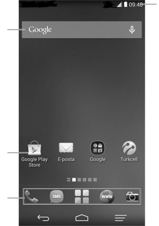 Ekran döndürme Çoğu ekranlarda, telefonu yana doğru çevirmek suretiyle, ekran yönünü otomatik olarak dikeyden yataya çevirebilirsiniz.