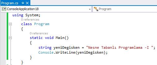 6. Örnek Program_2 ye ait ekran çıktısı Şekil 1.5. de gösterilen kaynak kodlar, Visual C# diliyle uygulama yazmak için mutlaka gereklidir.