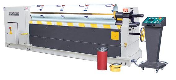 MRM-S MOTORLU MEKANİK ASİMETRİK 3 TOPLU SİLİNDİR MAKİNALARI MECHANICAL ASSYMETRICAL 3 ROLLS INITIAL PINCH PLATE BENDING MACHINES MRM-S 2550x190 Zincir ve kayış tahrikli tek helisel tip redüktörle ve