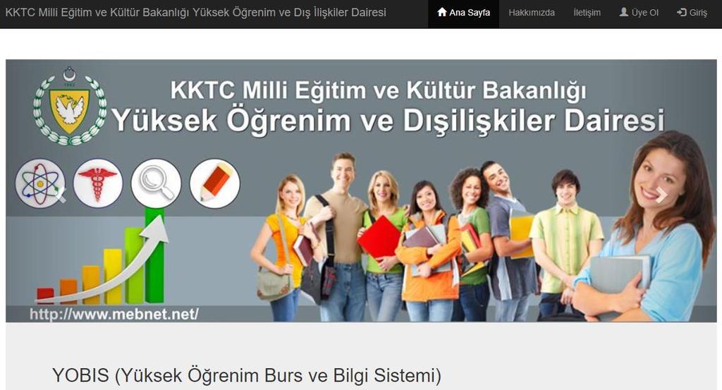 2. Üyelik İşlemleri Şekil 1 YOBIS Ana Sayfası (yobis.mebnet.net) YOBIS Portalını kullanabilmek için üye olmanız gerekmektedir. Bunun için yobis.mebnet.net sayfasında yer alan üst menü de Üye Ol bağlantısı tıklanır.