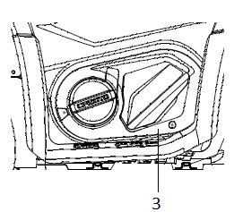 Araç model numarası (2), arka çamurluk iç tarafında yer almaktadır.