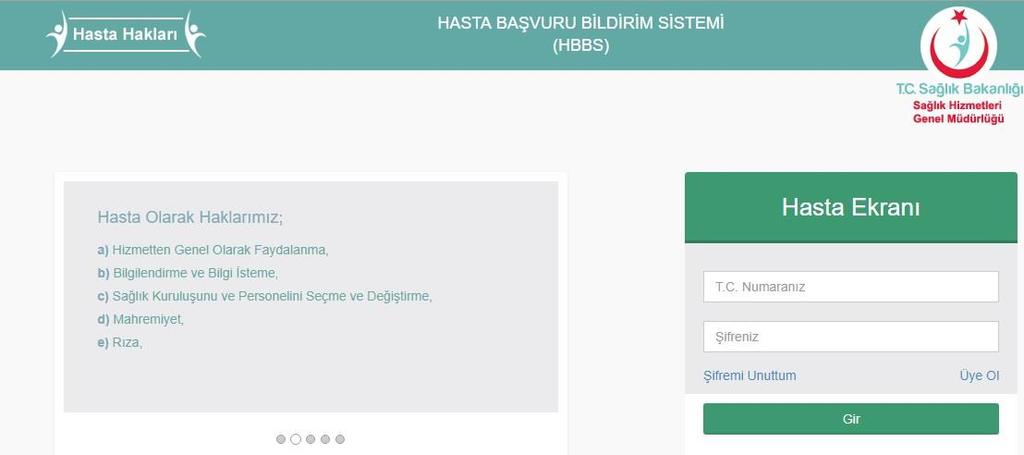 Hasta Hakları Başvuru Formu (İnternet)