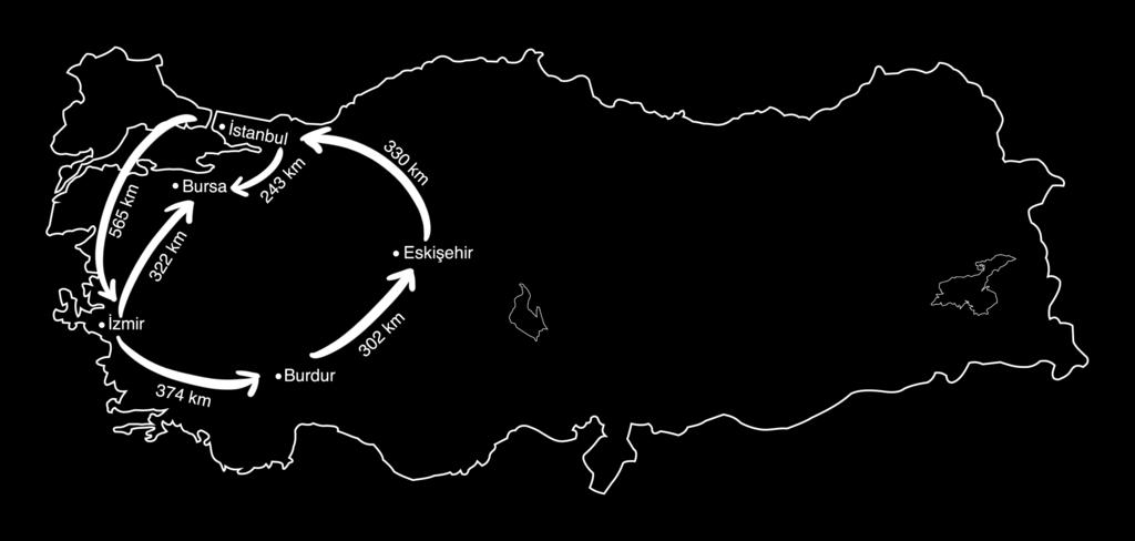 Toplama Problemleri Aşağıdaki problemleri haritada verilen bilgilerden yararlanarak çözelim. İstanbul dan yola çıkan Tülay, önce İzmir e sonra da Burdur a gitti. Tülay kaç kilometre yol gitmiştir?