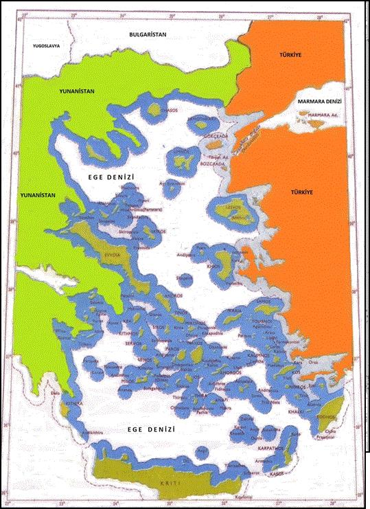 bmij (2018) 6 (3): 469-481 Şekil 2. Ege Denizi nde Karasularının 6 Mil Olduğu Mevcut Durum Kaynak: Scovazzi, 1995, 80.