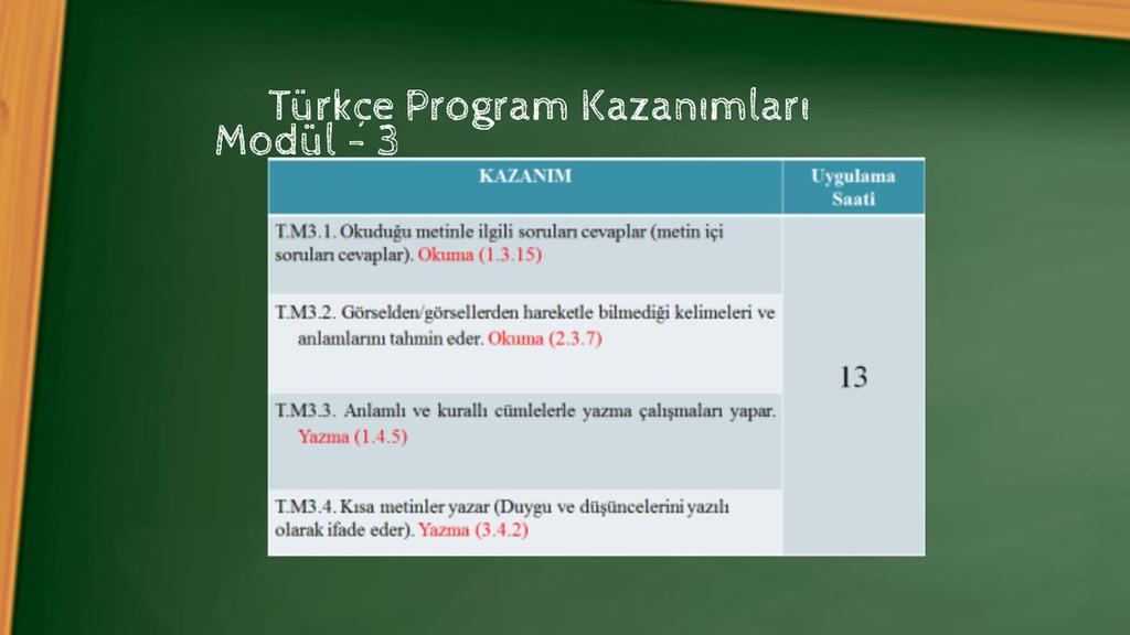 KAZANIM T.M3.1. Okuduğu metinle ilgili soruları cevaplar (metin içi soruları cevaplar). Okuma (1.3.15) T.M3.2. Görselden/görsellerden hareketle bilmediği kelimeleri ve anlamlarını tahmin eder.