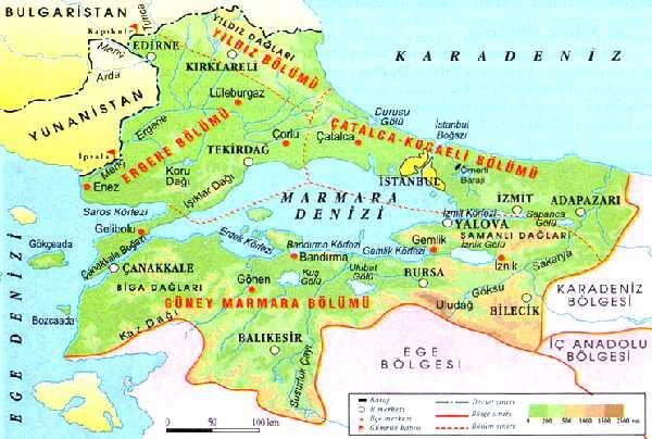2.GENEL DURUM 2.1.Ülke ve Bölge İçindeki Yeri Gemlik İlçesi Marmara Bölgesi nin Güney Marmara bölümünde yer almaktadır.