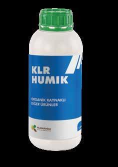 KLR HUMIK ORGANİK KAYNAKLI DİĞER GÜBRELER 1 Lt 5 Lt 20 Lt GARANTİ EDİLEN İÇERİK % W/W Organik Madde Toplam (Hümik+Fulvik) Asit Toplam Suda Çözünür Potasyum Oksit (K 2 O) ph Aralığı 10 22 4 9-11