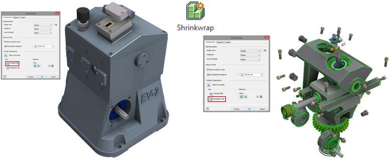 Model Basitleştirme (Shrinkwrap) Shrinkwrap araçlarını daha fazla kontrol, geliştirilmiş kullanıcı arabirimi ve