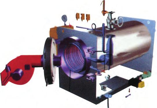 ENDÜSTRİYEL DEKİ BUHAR GÜCÜNÜZ INDUSTRIAL STEAM POWER BUHAR JENERATÖRÜ TEKNİK BİLGİLER TABLOSU KOD KAPASİTE (kg/h) ISI GÜCÜ (kcal/h) ISI GÜCÜ (kw) D (mm) H (mm) L (mm) BACA (Ø mm) SU HACMİ (lt)