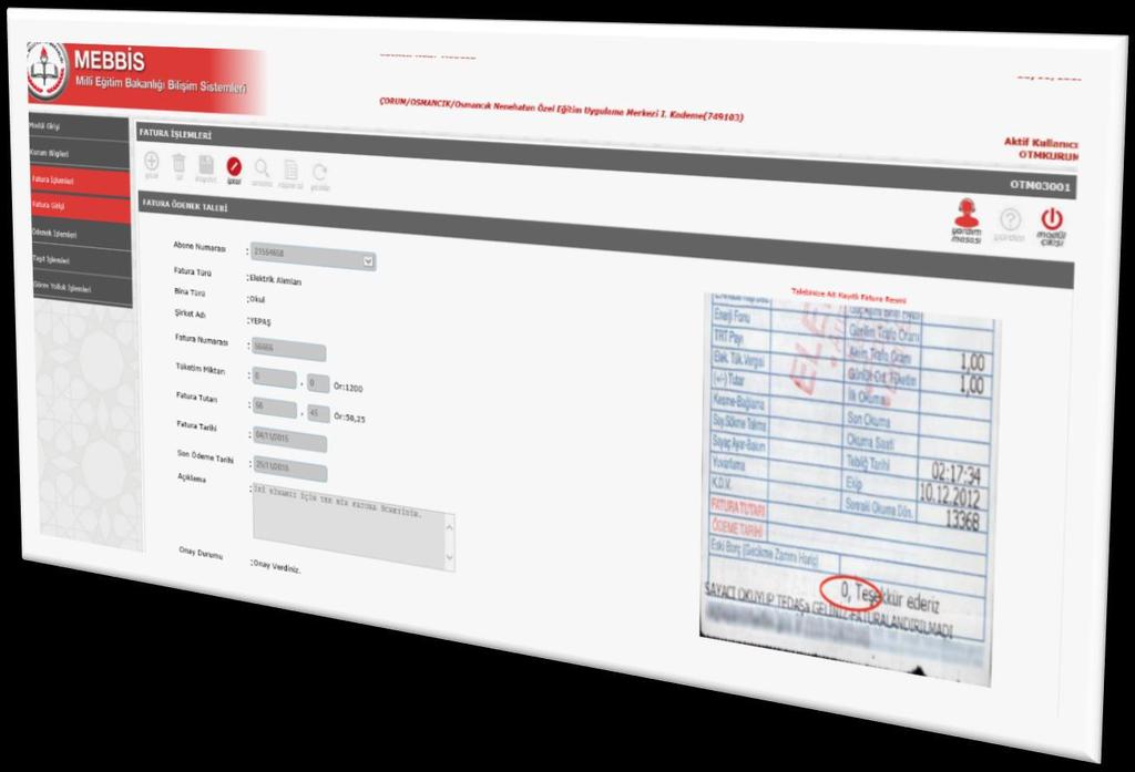 ÖDENEK TAKİP MODÜLÜ FATURA TALEP KILAVUZU M.E.B.