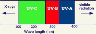 RADYASYON UV lambaları UV-A, UV-B, UV-C UV-C: Kısa dalga boylu, 253.